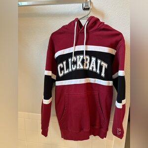 Men’s “Clickbait” Burgundy Hoodie